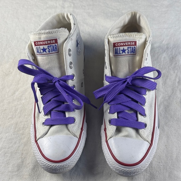 Converse Shoes - Converse Mid Madison Allstars Size 8 with Purple Laces